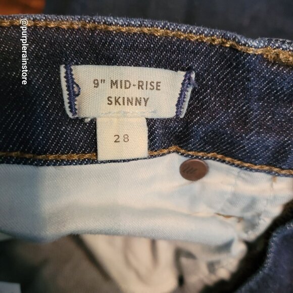 Madewell Jeans 28 Skinny 9" Mid Rise Woodland Wash MA938 Tummy Control Stretch - Picture 5 of 13